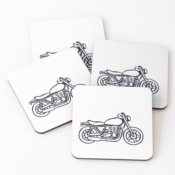Item preview, Classic Style Motorbike Black & White Line Drawing designed and sold by Adamo-illustration.