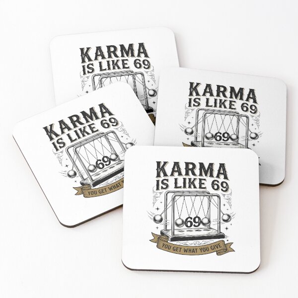Item preview, Karma Is Like 69 Cheeky Funny Quote Retro Adult Meme Design designed and sold by get55shirt.