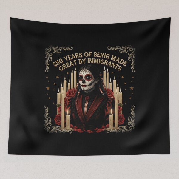 Item preview, 250 Years Made Great By Immigrants Bold Sugar Skull Lady Patriotic History designed and sold by Redgiant87x.