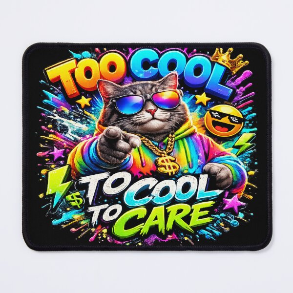 Item preview, Too Cool To Care Retro Cat Tee designed and sold by weeomano.