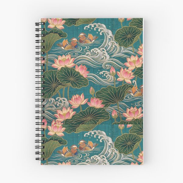 Item preview, Antique Nishijin Brocade Lotus and Waterfowl Pattern designed and sold by ArtfulAlchemy1.