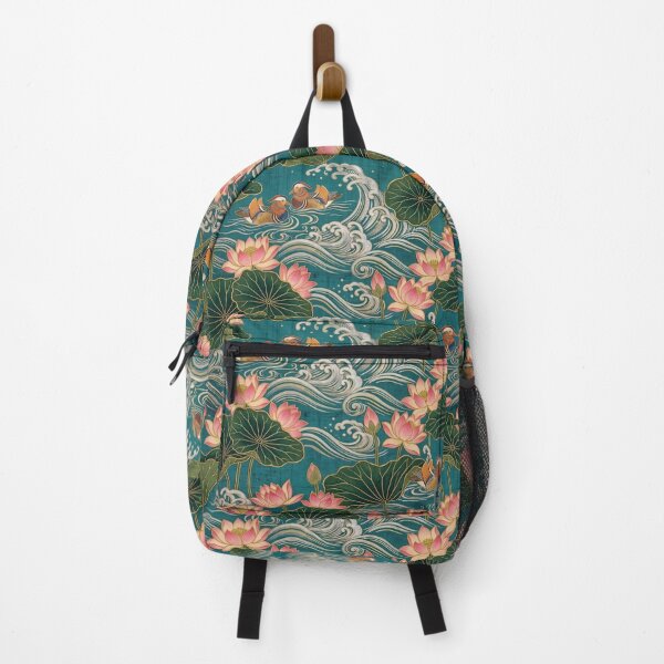 Item preview, Antique Nishijin Brocade Lotus and Waterfowl Pattern designed and sold by ArtfulAlchemy1.