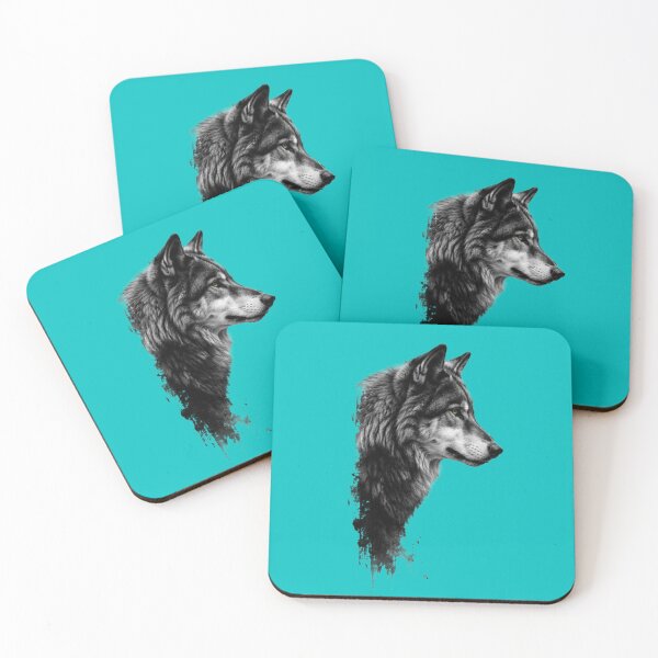 Item preview, Dark Lone Wolf Profile - Minimalist Ink Splatter Wildlife Art designed and sold by Scro-Ciob-Shop.