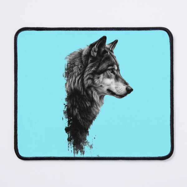 Item preview, Dark Lone Wolf Profile - Minimalist Ink Splatter Wildlife Art designed and sold by Scro-Ciob-Shop.