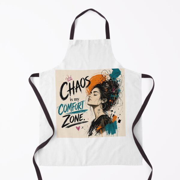 Item preview, Chaos Is My Comfort Zone Minimalist Portrait Orange Teal Quote Art designed and sold by Leogasup.