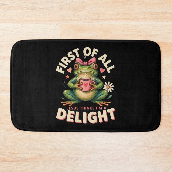 Item preview, First Of All Jesus Thinks I'm A Delight Frog Coffee Meme, Christian Frog designed and sold by Dabbing Turtle Designs.