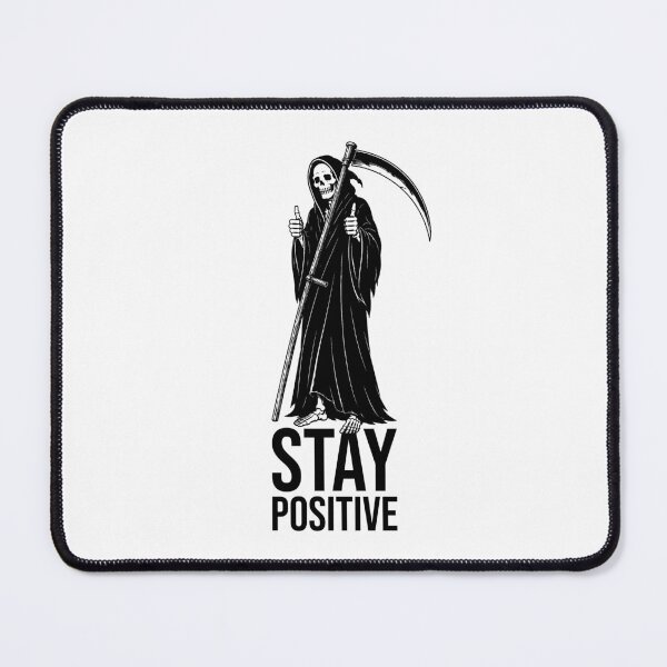Item preview, Stay Positive Grim Reaper Thumbs Up | Dark Humor Skeleton Illustration designed and sold by xndrlab.