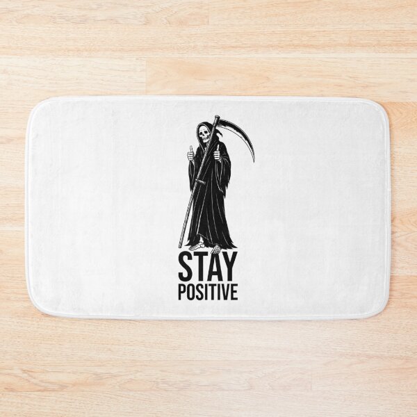 Item preview, Stay Positive Grim Reaper Thumbs Up | Dark Humor Skeleton Illustration designed and sold by xndrlab.