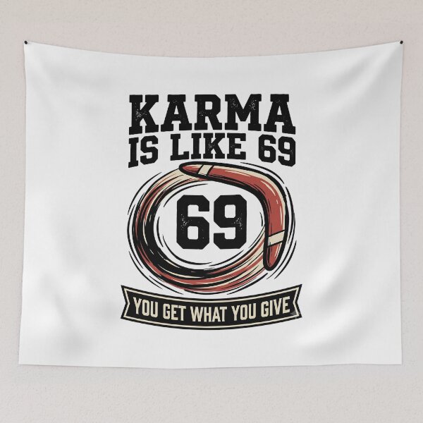 Item preview,  Karma Is Like 69 Funny Retro Typography Adult Comedy Quote designed and sold by get55shirt.