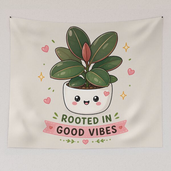 Item preview, Rubber Plant – Rooted in Good Vibes | Cute Botanical Art designed and sold by Peace-of-mind.