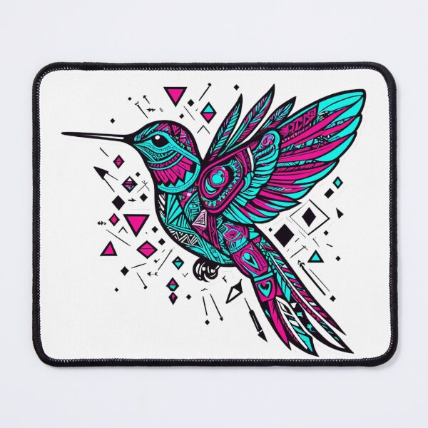 Item preview, Neon Tribal Hummingbird Geometric Art | Boho Bird Sticker Design designed and sold by LONE SPIRIT CO..