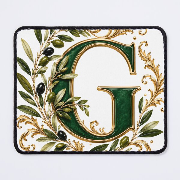 Item preview, Elegant Letter G Monogram with Olive Branches & Gold Botanical Design | Luxury Green Floral Initial designed and sold by MoodLay.