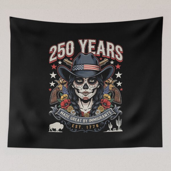 Item preview, 250 Years Made Great By Immigrants Vintage American Heritage Sugar Skull Lady designed and sold by Redgiant87x.