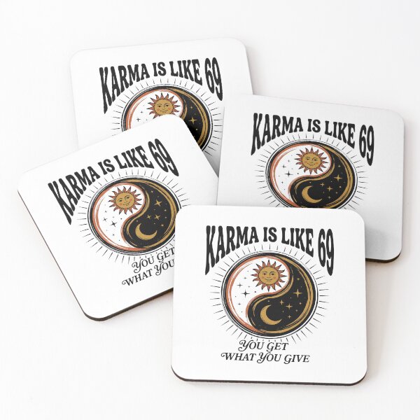 Item preview, Karma Is Like 69 Cheeky Funny Quote Retro Adult Meme Design designed and sold by get55shirt.