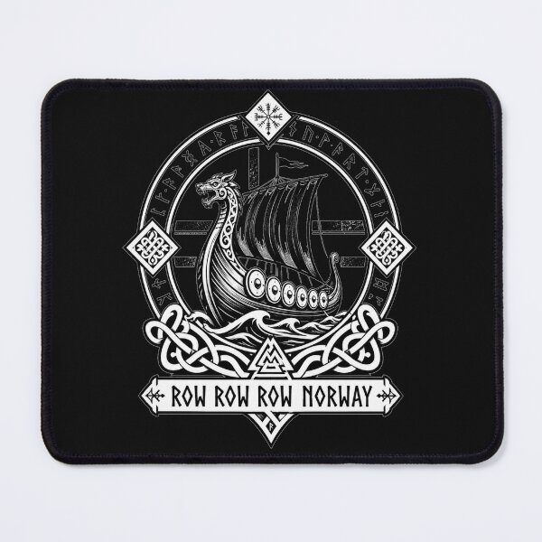 Item preview, Row Row Row Norway Dragon Ship Runic Emblem Gift for Vikings designed and sold by Nightarel.