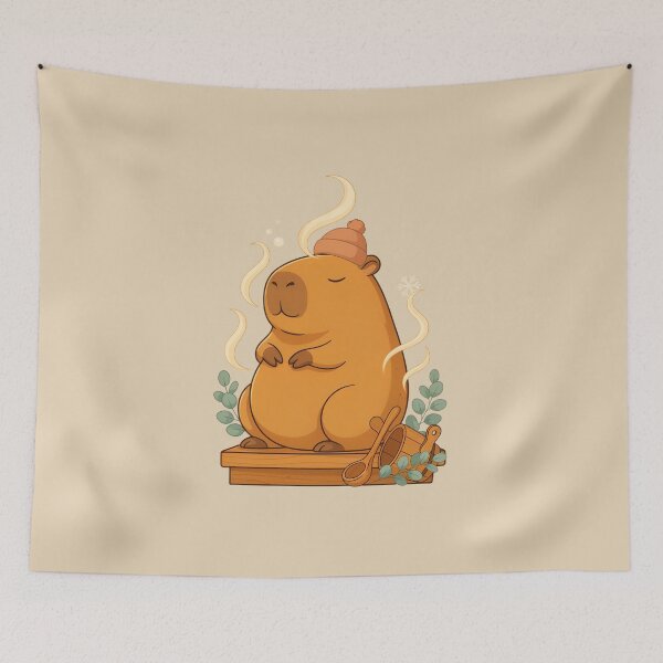 Item preview, Relaxing Sauna Capybara | Cozy Finnish Sauna | Cute Hygge Animal Illustration designed and sold by PatsiRose.