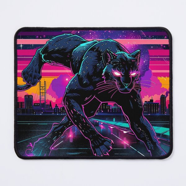 Item preview, panther in the neon shadows – retro stealth poster designed and sold by RetroWaveArtCo.
