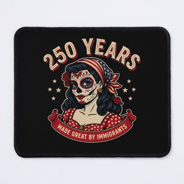 Item preview, 250 Years Made Great By Immigrants Patriotic Sugar Skull Lady Vintage Style designed and sold by Redgiant87x.