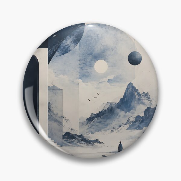 Item preview, Zen Solitude — Abstract Geometric Chinese Landscape Art designed and sold by Aureva Arts Shop.
