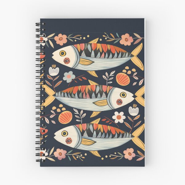 Item preview, Scandinavian Folk Art, Floral Sardines designed and sold by xiao xuans.