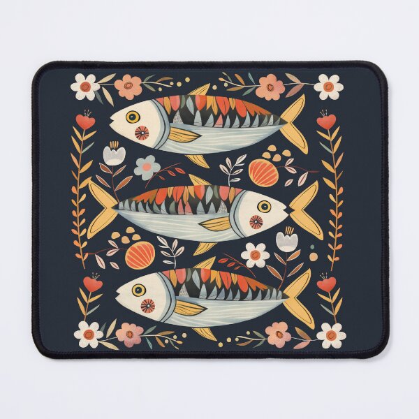 Item preview, Scandinavian Folk Art, Floral Sardines designed and sold by xiao xuans.