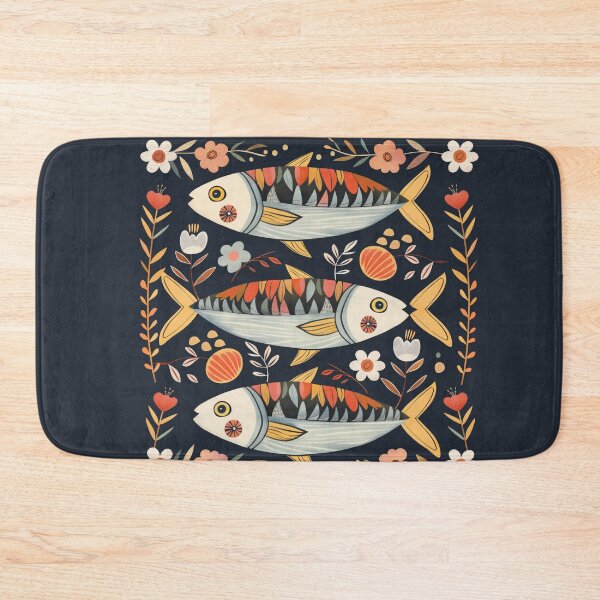 Item preview, Scandinavian Folk Art, Floral Sardines designed and sold by xiao xuans.