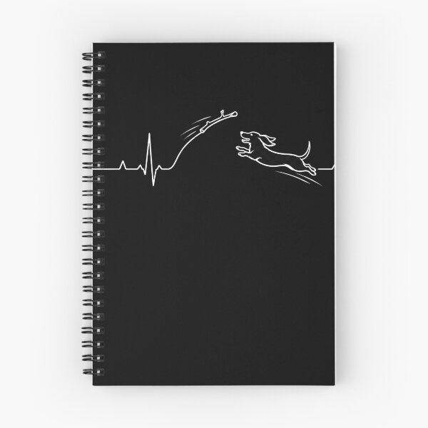 Item preview, ❤️ HEARTBEAT COLLECITON ❤️ - Heartbeat Dog - Joyful dog chasing heartbeat arc - Dachshund - for darker backgrounds designed and sold by WheelieGdArt.
