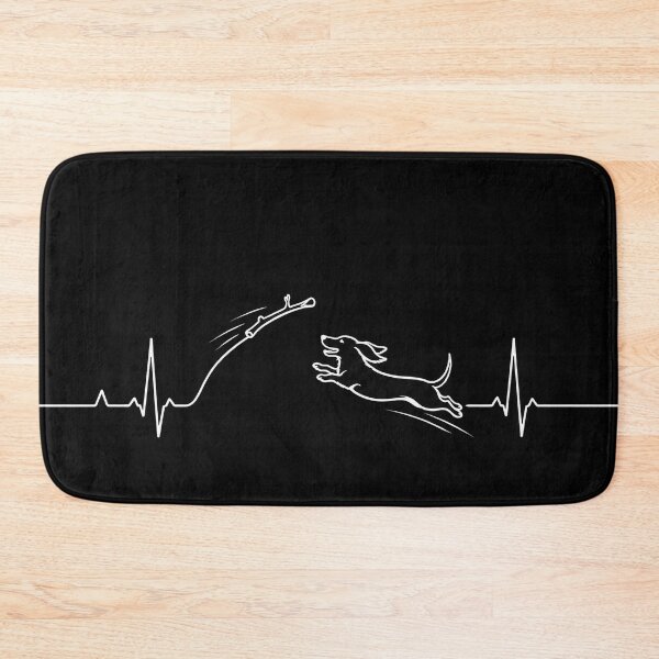 Item preview, ❤️ HEARTBEAT COLLECITON ❤️ - Heartbeat Dog - Joyful dog chasing heartbeat arc - Dachshund - for darker backgrounds designed and sold by WheelieGdArt.