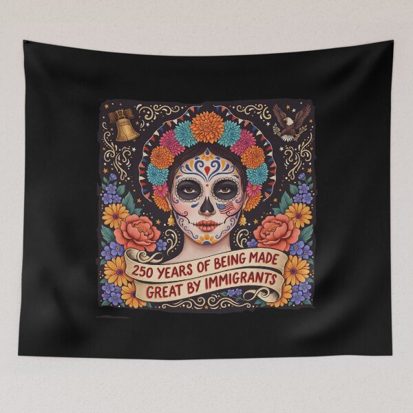 Item preview, 250 Years Made Great By Immigrants Heritage Inspired Sugar Skull Lady designed and sold by Redgiant87x.