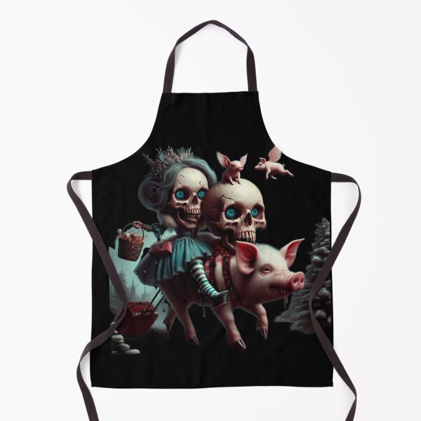 Item preview, Gothic Skull Queen Traveling on Pig Winter Horror Art designed and sold by LujziWorld.