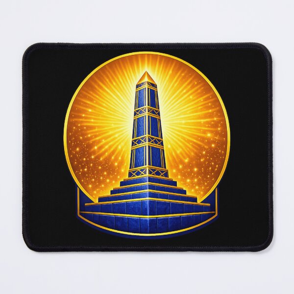 Item preview, Egyptian Obelisk Gold Power — Ancient Heritage Bold Art Badge Blue and Gold designed and sold by ArtoryWorks.