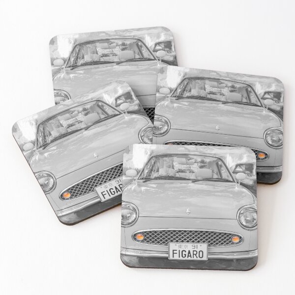 Item preview, Monochrome 1991 Nissan Figaro Boutique JDM Coupe Fine Art Poster designed and sold by RichFrancoCars.