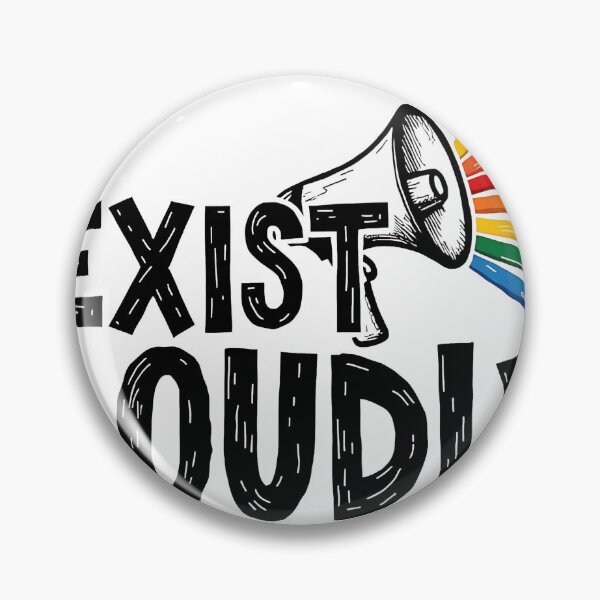 Item preview, Exist Loudly Rainbow Pride Quote Hand Drawn Design designed and sold by COOLJJ.