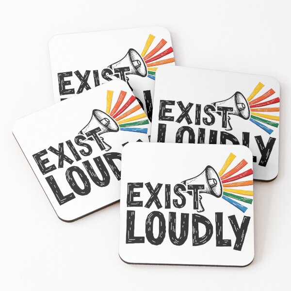 Item preview, Exist Loudly Rainbow Pride Quote Hand Drawn Design designed and sold by COOLJJ.