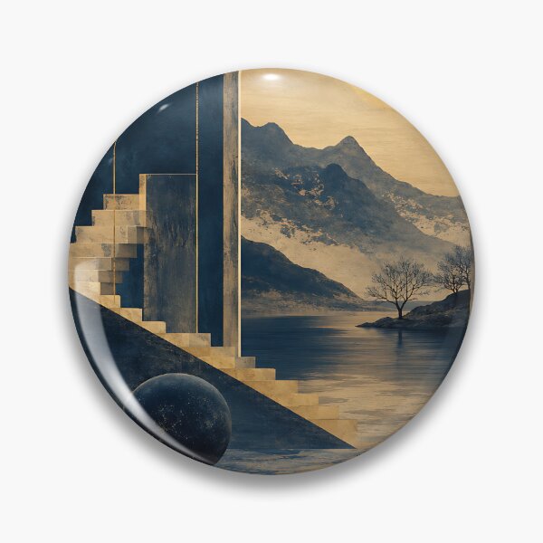 Item preview, Surreal Moonlit Archway — Dark Academia Fantasy Landscape Art designed and sold by Aureva Arts Shop.