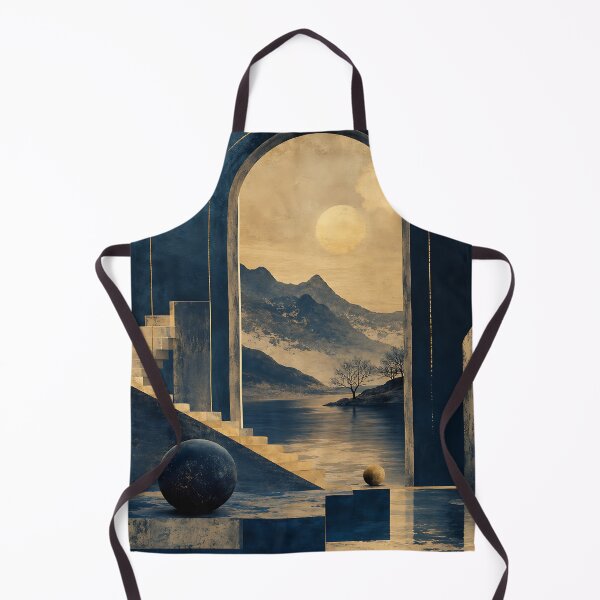 Item preview, Surreal Moonlit Archway — Dark Academia Fantasy Landscape Art designed and sold by Aureva Arts Shop.