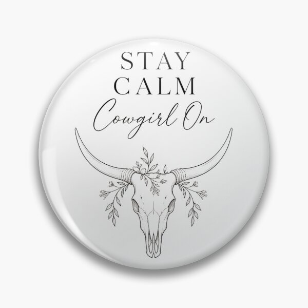 Item preview, Stay Calm Cowgirl On Boho Longhorn Skull Floral Art designed and sold by VasiqDesign.