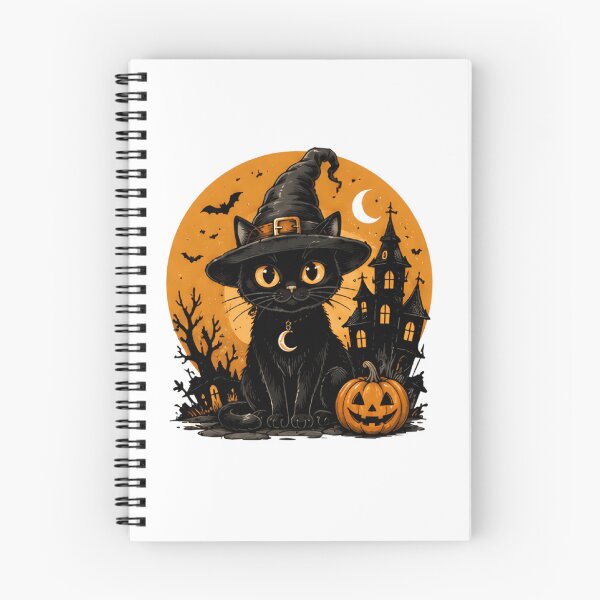 Item preview, Cute Witch Cat Halloween Spooky Moon designed and sold by Steele-Art.