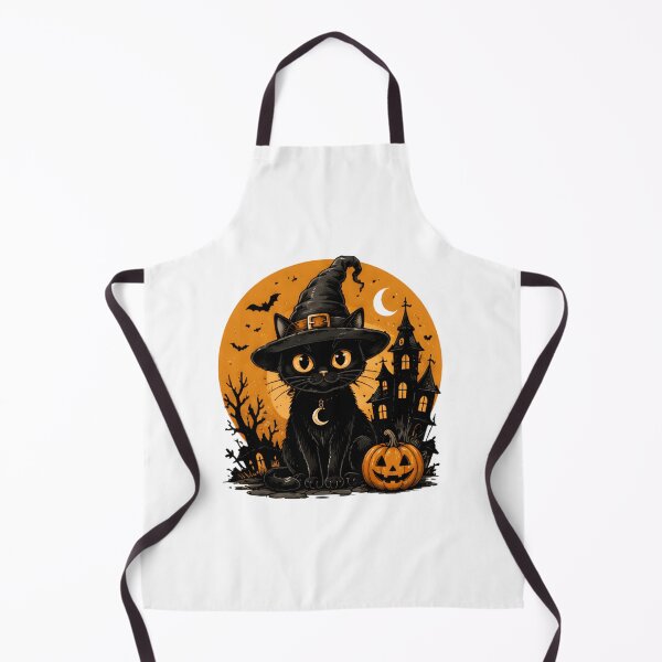 Item preview, Cute Witch Cat Halloween Spooky Moon designed and sold by Steele-Art.