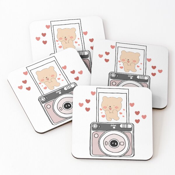 Item preview, Vintage Instant Camera and Happy Bear - Cute Retro photo designed and sold by Rehnair.