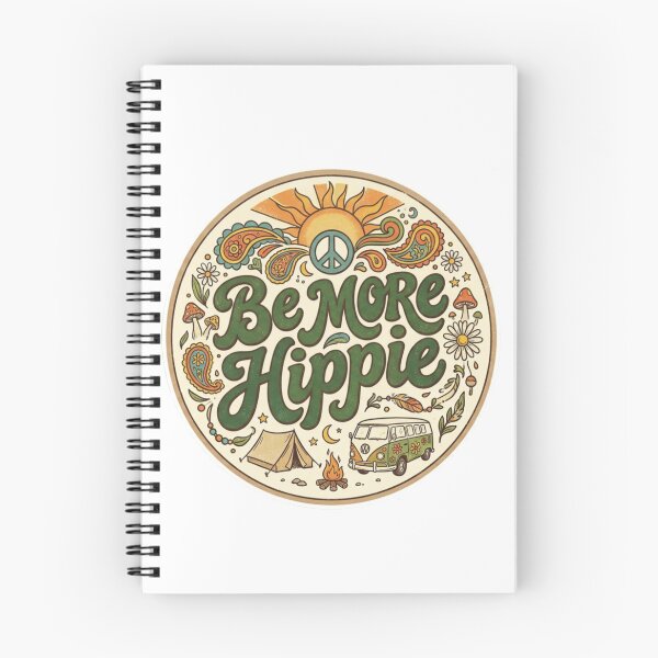 Item preview, Retro "Be More Hippie" Die-Cut Sticker – Vintage 70s Camper Van & Sunset Decal designed and sold by WeAdventured.