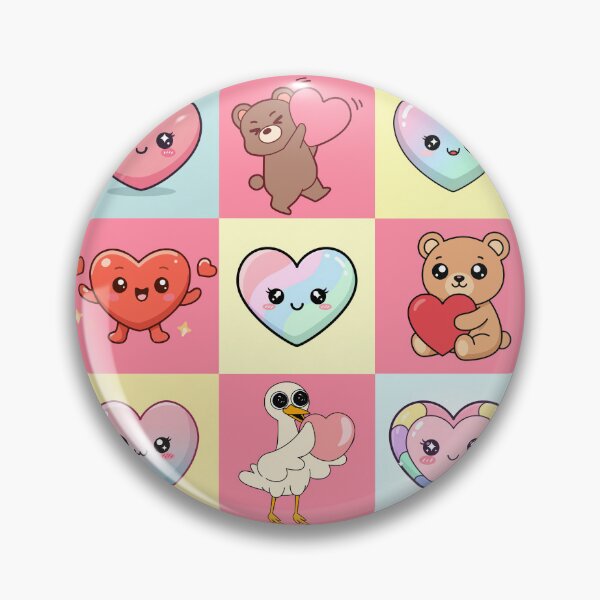 Item preview, Sweet Heart Friends Grid - Kawaii Animal Sticker Set designed and sold by Rehnair.