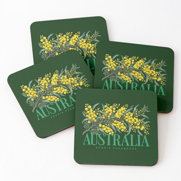 Item preview, Vintage Australian Native Flowers Golden Wattle Botanical Art designed and sold by LinaValearte.