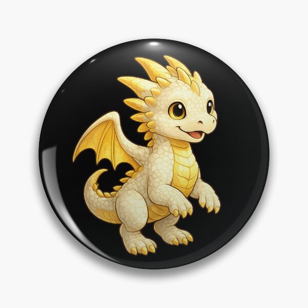 Item preview, Cute White Gold Fantasy Dragon Art designed and sold by Hatchling Hollow.