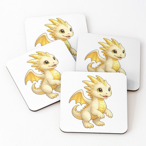 Item preview, Cute White Gold Fantasy Dragon Art designed and sold by Hatchling Hollow.