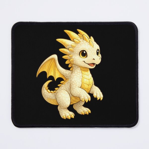 Item preview, Cute White Gold Fantasy Dragon Art designed and sold by Hatchling Hollow.