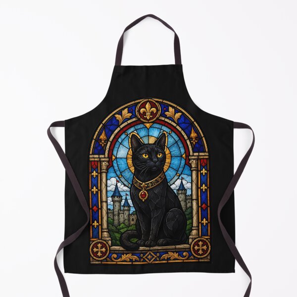 Item preview, Cats Medieval Stained Glass Black Cat | Gothic Cat Art designed and sold by Genius Geek.