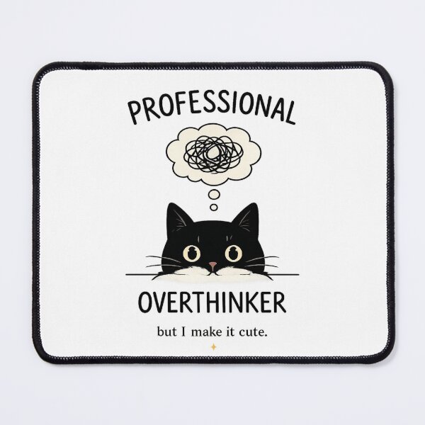 Item preview, Professional Overthinker | Funny Cat Humor designed and sold by Spark Cottage.