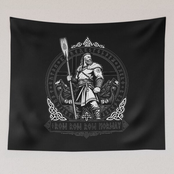 Item preview, Row Row Row Norway Viking Warrior Oar Emblem Gift for Vikings designed and sold by Nightarel.