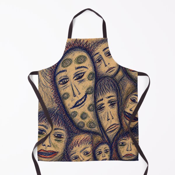 Item preview, Hand-Drawn Surreal Face Scene ("Crowded Inner Room" by OtherworldlyIdeas) designed and sold by OtherworldlyIdeas.